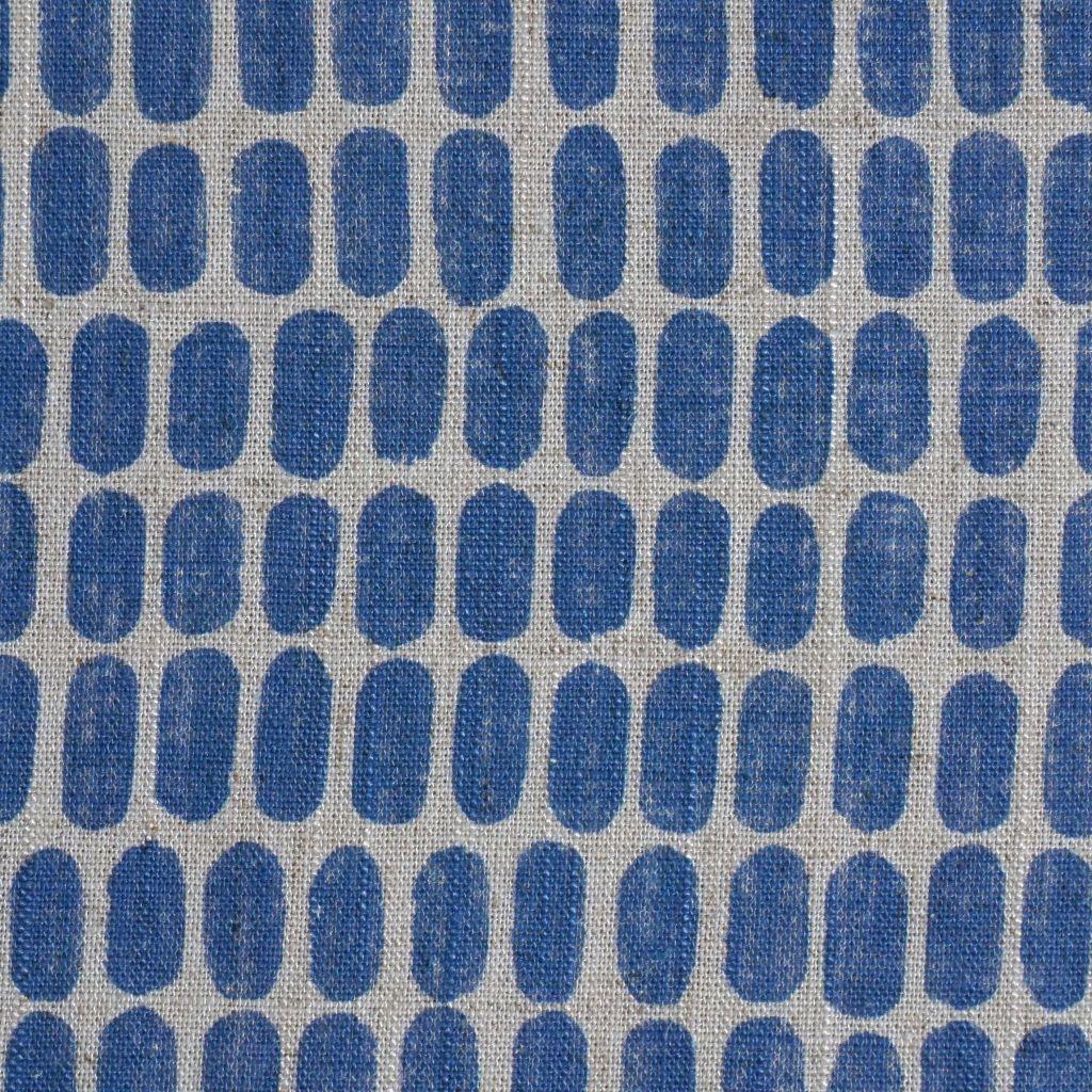 Viskose-Leinenstoff Ovale allover mittelblau